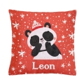 Prezent na Mikołajki Święta dla Dziecka - Mikołajkowa Poduszka Pluszowa Minky z Imieniem - Czerwona Panda
