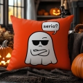 Poduszka Dekoracyjna Halloween - Poduszka Ozdobna z Nadrukiem - Kolekcja Halloween Pomarańczowa - Duch
