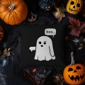 Poduszka Dekoracyjna Halloween - Poduszka Ozdobna z Nadrukiem - Kolekcja Halloween Czarna - Duch
