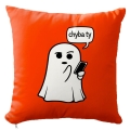 Poduszka Dekoracyjna Halloween - Poduszka Ozdobna z Nadrukiem - Kolekcja Halloween Pomarańczowa - Duch
