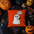 Poduszka Dekoracyjna Halloween - Poduszka Ozdobna z Nadrukiem - Kolekcja Halloween Pomarańczowa - Duch
