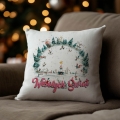 Poduszka Świąteczna z Nadrukiem - Prezent na Święta - Wesołych Świąt Krąg Biała