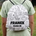 Worek na Buty do Kolorowania z Imieniem dla Dzieci + kredki GRATIS - Worek do Malowania - Prezent na Mikołajki Klasowe do Przedszkola Szkoły - Elf