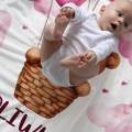 Kocyk Niemowlęcy z Imieniem - Kocyk Pluszowy Minky dla Dziecka - Prezent na Narodziny, Urodziny, Chrzest dla dziecka - Różowy Miś