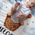 Kocyk Niemowlęcy z Imieniem - Kocyk Pluszowy Minky dla Dziecka - Prezent na Narodziny, Urodziny, Chrzest dla dziecka - Niebieski Miś
