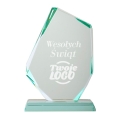 Statuetka Szklana z Logo - Prezent na Święta dla Firm - Prezent Firmowy na Święta Trofeum Szklane - Wesołych Świąt - Dużą