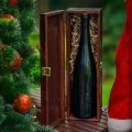 Skrzynka na Wino z Logo - Prezent na Święta dla Firm - Prezent Świąteczny z Logo - Wesołych Świąt  - Brązowa