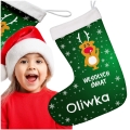 Prezent na Mikołajki Święta dla Dziecka - Świąteczna Skarpeta Minky z Imieniem - Wesołych Świąt