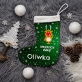 Prezent na Mikołajki Święta dla Dziecka - Świąteczna Skarpeta Minky z Imieniem - Wesołych Świąt