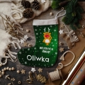 Prezent na Mikołajki Święta dla Dziecka - Świąteczna Skarpeta Minky z Imieniem - Wesołych Świąt