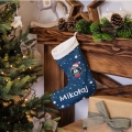 Prezent na Mikołajki Święta dla Dziecka - Świąteczna Skarpeta Minky z Imieniem - Szop