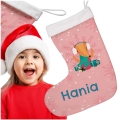 Prezent na Mikołajki Święta dla Dziecka - Świąteczna Skarpeta Minky z Imieniem - Lisek