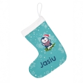 Prezent na Mikołajki Święta dla Dziecka - Świąteczna Skarpeta Minky z Imieniem - Pingwinek