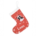 Prezent na Mikołajki Święta dla Dziecka - Świąteczna Skarpeta Minky z Imieniem - Czerwona Panda