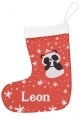 Prezent na Mikołajki Święta dla Dziecka - Świąteczna Skarpeta Minky z Imieniem - Czerwona Panda