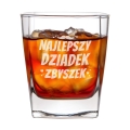 Zestaw Skrzynka na Whisky + Szklanka z Grawerem dla Dziadka - Prezent na Dzień Dziadka - Najlepszy Dziadek na Świecie