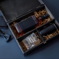 Zestaw Skrzynka na Whisky + Szklanka z Grawerem dla Dziadka - Prezent na Dzień Dziadka - Najlepszy Dziadek na Świecie