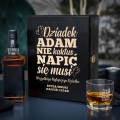 Zestaw Skrzynka na Whisky + Szklanka z Grawerem dla Dziadka - Prezent na Dzień Dziadka - Dziadek nie Kaktus