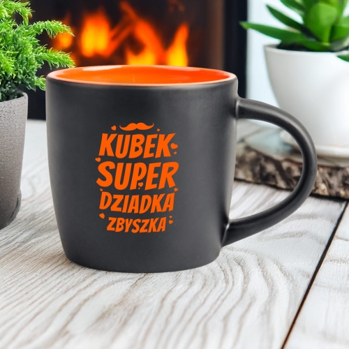 Kubek z Imieniem dla Dziadka - Kubek na Dzień Dziadka z Kolorowym Środkiem - Kubek Super Dziadka