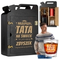 Barek Kanister na Alkohol + Szklanka z Grawerem dla Ojca - Prezent na Dzień Ojca