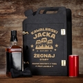 Barek Kanister na Alkohol + Szklanka z Grawerem na Kawalerski - Prezent na Wieczór Kawalerski