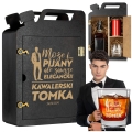 Barek Kanister na Alkohol + Szklanka z Grawerem na Kawalerski - Prezent na Wieczór Kawalerski
