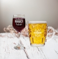 Kufel Do Piwa Kieliszek do Wina z Grawerem - Prezent dla Dziadków - Zestaw Prezentowy na Dzień Babci i Dziadka - Kieliszek i Kufel Babci i Dziadka