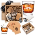 Szklanka do Whisky z Grawerem - Zestaw Prezentowy dla Faceta z Imieniem - Szklanka + Karty do Gry + Kostki Chłodzące - Degustator