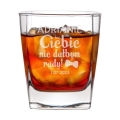 Szklanka do Whisky z Grawerem - Podziękowanie dla Świadka - Zestaw Prezentowy dla Świadka na Ślub - Szklanka + Karty do Gry + Kostki Chłodzące - Bez Ciebie