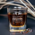 Szklanka do Whisky z Grawerem - Podziękowanie dla Świadka - Zestaw Prezentowy dla Świadka na Ślub - Szklanka + Karty do Gry + Kostki Chłodzące - Najlepszy Świadek na Świecie