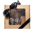Szklanka do Whisky z Grawerem - Prezent na Święta dla Faceta - Świąteczny Zestaw Prezentowy - Szklanka + Karty do Gry + Kostki Chłodzące - Wesołej Whisky