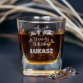 Szklanka do Whisky z Grawerem - Prezent na Święta dla Faceta - Świąteczny Zestaw Prezentowy - Szklanka + Karty do Gry + Kostki Chłodzące - Wesołej Whisky