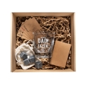 Szklanka do Whisky z Grawerem - Prezent na Dzień Ojca - Zestaw Prezentowy dla Taty - Szklanka + Karty do Gry + Kostki Chłodzące - The Best DAD