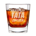 Szklanka do Whisky z Grawerem - Prezent na Dzień Ojca - Zestaw Prezentowy dla Taty - Szklanka + Karty do Gry + Kostki Chłodzące - Najlepszy Tata na Świecie