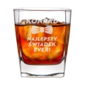 Szklanka do Whisky z Grawerem - Podziękowanie dla Świadka - Zestaw Prezentowy dla Świadka na Ślub - Szklanka + Karty do Gry + Kostki Chłodzące - Najlepszy Świadek Ever