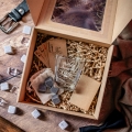 Szklanka do Whisky z Grawerem - Podziękowanie dla Świadka - Zestaw Prezentowy dla Świadka na Ślub - Szklanka + Karty do Gry + Kostki Chłodzące - Najlepszy Świadek Muszka