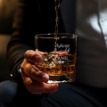 Szklanka do Whisky z Grawerem - Podziękowanie dla Świadka - Zestaw Prezentowy dla Świadka na Ślub - Szklanka + Karty do Gry + Kostki Chłodzące - Najlepszy Świadek Muszka