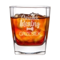 Szklanka do Whisky z Grawerem - Podziękowanie dla Świadka - Zestaw Prezentowy dla Świadka na Ślub - Szklanka + Karty do Gry + Kostki Chłodzące - Świadek Idealny