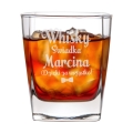 Szklanka do Whisky z Grawerem - Podziękowanie dla Świadka - Zestaw Prezentowy dla Świadka na Ślub - Szklanka + Karty do Gry + Kostki Chłodzące - Whisky Świadka