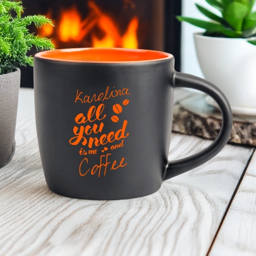 Kubek z Imieniem Na Walentynki - Kubek Dla Dziewczyny, Chłopaka z Kolorowym Środkiem - Me & Coffee