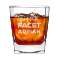Szklanka do Whisky z Grawerem - Prezent na Dzień Chłopaka  - Zestaw Prezentowy dla Faceta - Szklanka + Karty do Gry + Kostki Chłodzące - Super Facet
