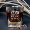 Szklanka do Whisky z Grawerem - Prezent na Dzień Dziadka - Zestaw Prezentowy dla Dziadka - Szklanka + Karty do Gry + Kostki Chłodzące - Dziadek nie Kaktus