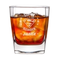 Szklanka do Whisky z Grawerem - Prezent na Dzień Dziadka - Zestaw Prezentowy dla Dziadka - Szklanka + Karty do Gry + Kostki Chłodzące - Super Dziadek
