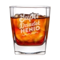 Szklanka do Whisky z Grawerem - Prezent na Dzień Dziadka - Zestaw Prezentowy dla Dziadka - Szklanka + Karty do Gry + Kostki Chłodzące - Super Dziadek