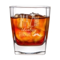 Szklanka do Whisky z Grawerem - Prezent na Walentynki dla Męża - Zestaw Prezentowy na Walentynki - Szklanka + Karty do Gry + Kostki Chłodzące - Mąż Prawie Idealny