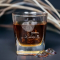 Szklanka do Whisky z Grawerem - Prezent na Walentynki dla Chłopaka - Zestaw Prezentowy na Walentynki - Szklanka + Karty do Gry + Kostki Chłodzące - Odciski Palców