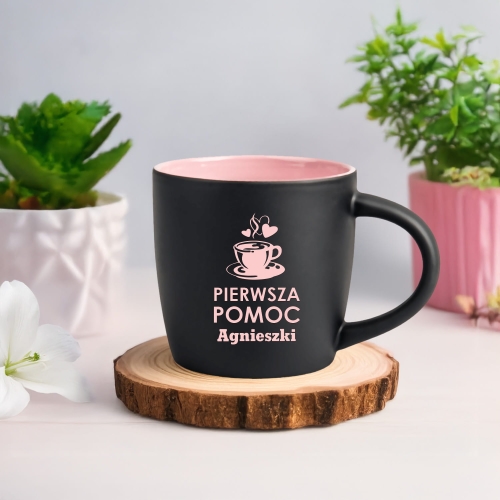 Kubek z Imieniem Na Walentynki - Kubek Dla Dziewczyny, Chłopaka z Kolorowym Środkiem - Pierwsza Pomoc