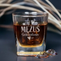 Szklanka do Whisky z Grawerem - Prezent na Walentynki dla Chłopaka - Zestaw Prezentowy na Walentynki - Szklanka + Karty do Gry + Kostki Chłodzące - Mężuś