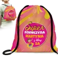 Worek na Buty z Imieniem i Klasą - Prezent na Dzień Kobiet w Szkole w Klasie - Super Dziewczyna