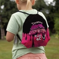 Worek na Buty z Imieniem i Klasą - Prezent na Dzień Kobiet w Szkole w Klasie - Super Dziewczyna Czarno Różowa